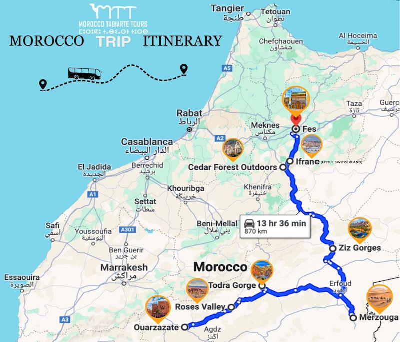 Perfect Morocco itinerary: 2-Day Tour from Ouarzazate to Merzouga desert