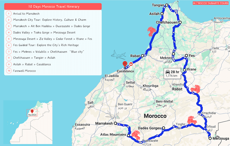 BEST 10 Days Morocco Travel Itinerary Marrakech