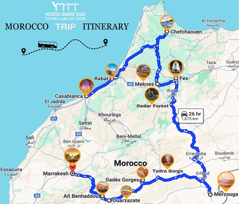 BEST 9 Days Morocco Trip Itinerary from Casablanca to Marrakech